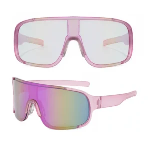UV-Protective Photochromic Sunglasses Unisex Sports Goggles for Outdoor Activities & Cycling with Iridescent Lenses
