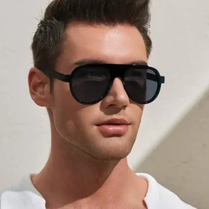 UV400 Aviation Sunglasses for Men Square Frame Classic Sun Glasses for Driving Fishing Travel Outdoor Eyewear