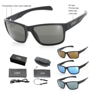 UV400 Colored Glass Lenses TR90 Frame Fishing Sports Unisex Polarized Sunglasses Custom Logo
