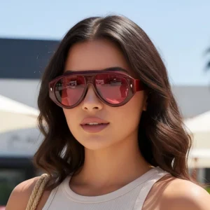 UV400 Full Rim Unisex Large Frame Sunglasses Comfortable Lightweight Personality Punk Hip Hop Advanced Texture Sunglasses