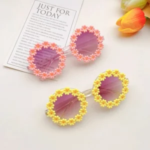 UV400 Outdoor Eyewear Boys Girls Baby Shades Glasses New Kids Children Round Flower Sunglasses