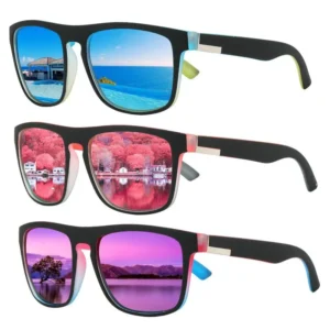 UV400 PC Frame Sun Glasses Custom Logo Printing Women Men Plastic Sunglasses
