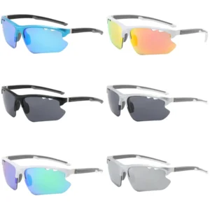 UV400 PC Semi Rimless Frame Men Women Riding Sun Glasses Cycling Glasses Men Polarized Sport Sunglasses with logo