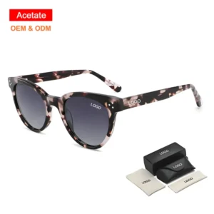 UV400 Polarized TAC Lenses Transparent Frame Unisex Sunglasses with 3+2 Hinge Customized Acetate