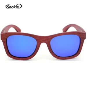 UV400 Polarized Unisex High End Retro Red Bamboo Wood Sunglasses Outdoor Stock