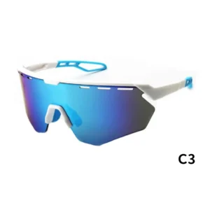 UV400 Protection TR90 Frame Waterproof Semi Rimless Anti Blue Polarized Lens Printing Logo Sports Sunglasses for Men