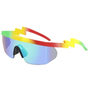 UV400 Windproof Bicycle Cycling Goggles Sports Sunglasses with Big Frame PC Material Sun Glasses for Outdoor Activities