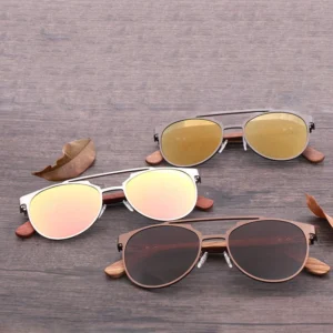 UV400 Wood Sunglasses Polarized Metal Glasses Fashion Custom Your Logo Gift