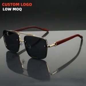 Ultra Lightweight Retro Style Square Metal Frame Men’s Sunglasses Comfortable UV400 Shades Sun Glasses