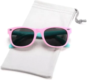 Unbreakable Cute Children Polarized Sunglasses Custom Logo UV400 Eyewear Silicone Flexible Transparent White for Boys Girls