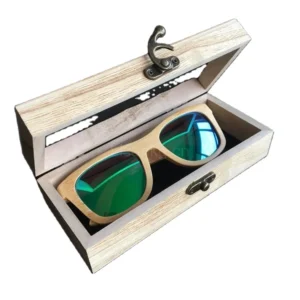 Unfinished Fire Roast Paulownia Hinge Fashion Sunglasses Gift Jewelry Wooden Box