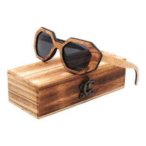 Unique Design Wood Sunglasses for Men Women Polarized Lens UV400 Irregular Shape Unisex Wood Sunglasses Custom Logo