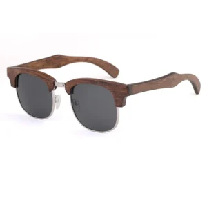 Uniquely Designed Rivet Wood Frame Sunglasses Handcrafted Polarized UV 400 for Daily Fashion Beach