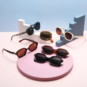 Unisex Children’s Sunglasses UV 400 Polarized Foldable Oval Black
