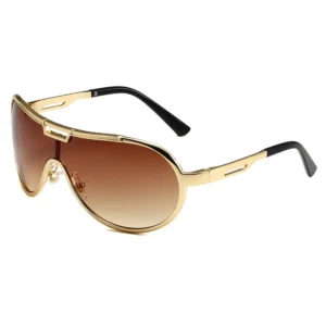 Unisex Fashion Sunglasses with Large Metal Frame UV400 Lenses Outdoor Windproof