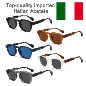 Unisex Fashionable Square Eyewear for Men Women Hot Selling TR90 Shades Thick Frame Retro Polarized Sunglasses