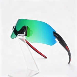 Unisex Gradient Color Rimless Shield Lens Sports Sunglasses UV400 Windproof Outdoor Cycling Running
