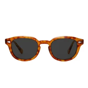 Unisex Handmade Acetate Sunglasses Custom Logo Stylish Round Luxury Vintage Classic Sunglasses in Black Frames