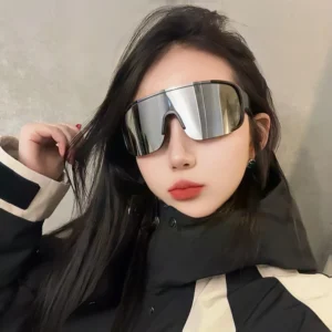 Unisex Large Frame Outdoor Sports Sunglasses Windproof UV400 PC Sunglasses for Riding Mountaineering Men Women