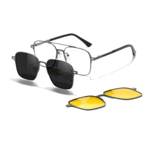 Unisex Men’s Three in One Polarized Magnetic Sunglasses 7040 Series Aluminum Magnesium Frame Diamond Fashionable Solid Myopia