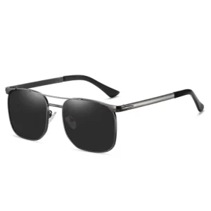 Unisex Metal Frame Eyewear Vintage Double Bridge Custom Logo Shade Sunglasses