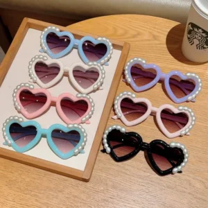 Unisex Peach Heart Fashion Glasses UV400 Optical PC Lenses Boys Girls Baby Princess Children