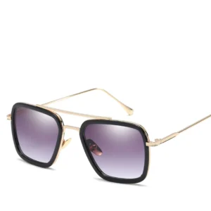 Unisex Retro Metal Frame Eyewear Square Sunglasses for Men and Women