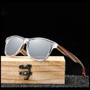 Unisex Retro Style Sunglasses Polarized Bamboo Wood Sunglasses for Men Women Handmade Colorful Wooden Arms