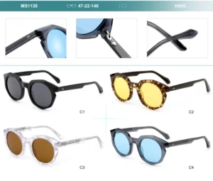 Unisex Small Frame Square Acetate UV400 Polarized Lightweight Comfortable Sunglasses