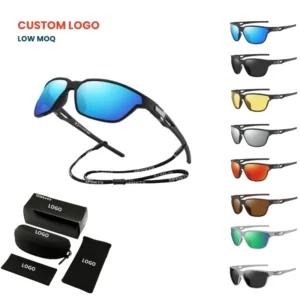 Unisex Sports Custom Logo Square Sunglasses Factory Polarized Classic Light Weight and Comfortable