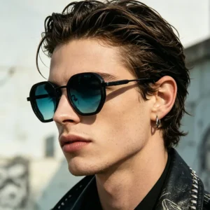 Unisex Sunglasses Fashion Street Shooting All match Retro Personalized Polygon Design Metal UV400