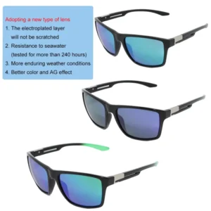 Unisex Sunglasses High Quality Rectangle TR90 Polarized Fashion UV400 TAC Custom for Driving Fishing Custom