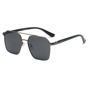 Unisex Titanium Sunglasses with UV Ray Protection Black Gold Frames Polarized Lenses
