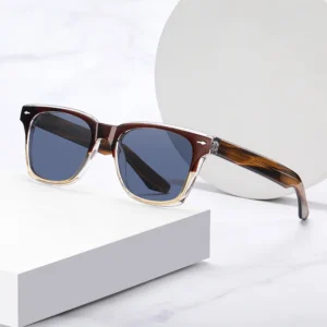 Unisex Tr90 Frame Acetate Temple Polarized Lens Black Designer UV400 Sunglasses