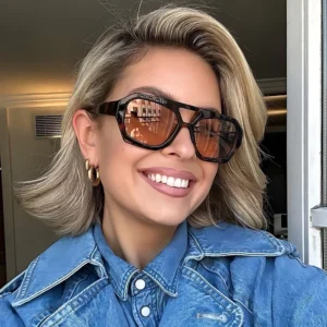 Unisex Trending Fashion Luxury Sunglasses Classic Square Women Shades Double Girder Sunglasses