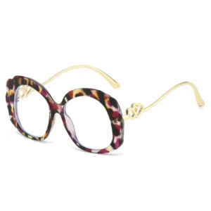 Unisex Trendy High-End Sunglasses Cute Double Heart Design Fashionable Oval Reading Glasses Rimless Anti-Blue Light Blocking