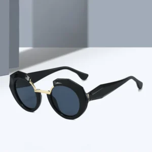 Unisex Trendy Vintage Sunglasses High Quality New Fashion Style Decorative Full-Rim Frame Solid Pattern UV Protection for