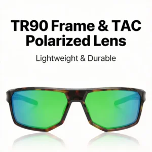 Unisex UV400 Polarized Cycling Sunglasses with Full Rim Durable TR90 Frame Replaceable Nose Pads & Custom Logo Option