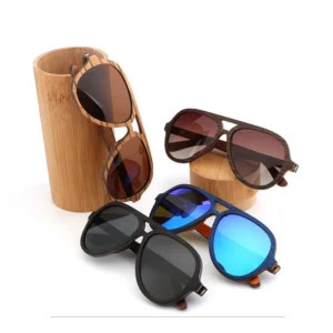 Unisex Wood Cycling Sunglasses Polarized Comfortable Full Rim UV Protection Lightweight Durable Recycled