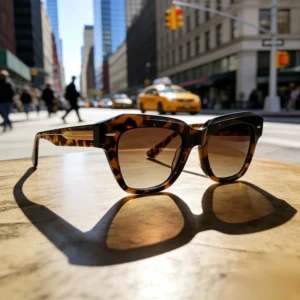 Vintage Acetate Square Frame Sunglasses Multi color Trendy Sunglasses