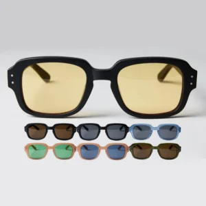 Vintage Acetate Sunglass New Arrival Acetate Black Yellow Lens Retro Sunglasses Men Sunglasses Womens