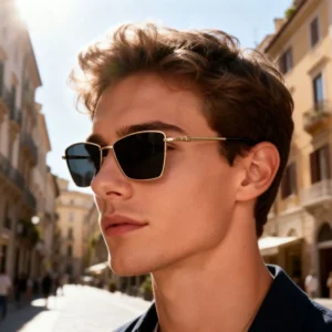 Vintage Cat Eye Metal Sunglasses Polarized Lens