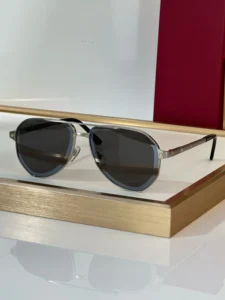 Vintage Classic Pilot Sunglasses Men’s Double Beam Women Titanium Metal Sunglasses