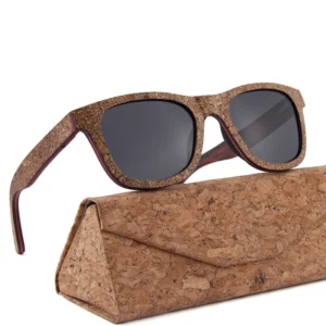 Vintage Classical Brand Your Own Logo UVA UVB Skateboard Glasses for Men Women Cork Wood Sunglasses with Polarized Lenses