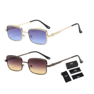 Vintage Gradient Lens Thin Metal Sunglasses Women Men Custom Logo