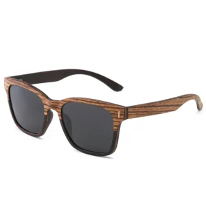 Vintage Handmade Original Wood Square Sunglasses Unisex Women Polarized Full Rim