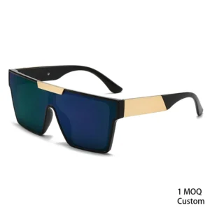 Vintage Luxury Sunglasses Oversized Square Gold Metal Frame for Men and Women Logo Custom UV 1pc Min Order