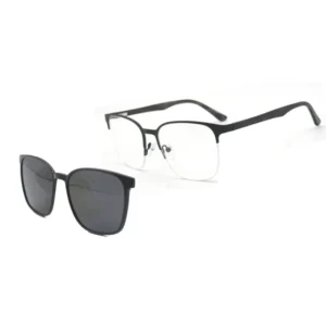 Vintage Metal Black Clip On UV400 Protection Sunglasses for Men Women Clip On Eyeglasses Frame