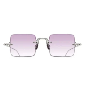 Vintage Metal Frame Rimless Sunglasses Luxury Custom Logo Retro Pink Square Shades Classic Stylish Fashion for Men & Women