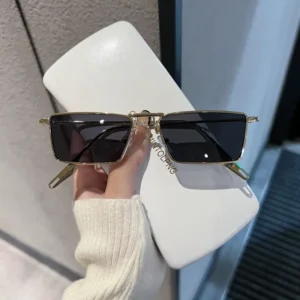 Vintage Metal Small Frame Sunglasses Women’s Small Face Anti UV Reatable Myopia Glasses
